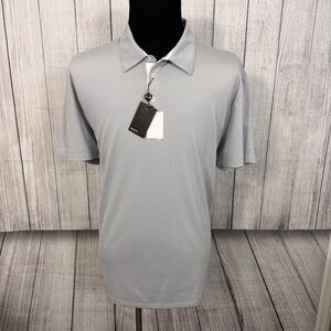Quieti Men's XXL Light Gray Stretch Moisture Wicking Short Sleeve Polo Shirt NWD